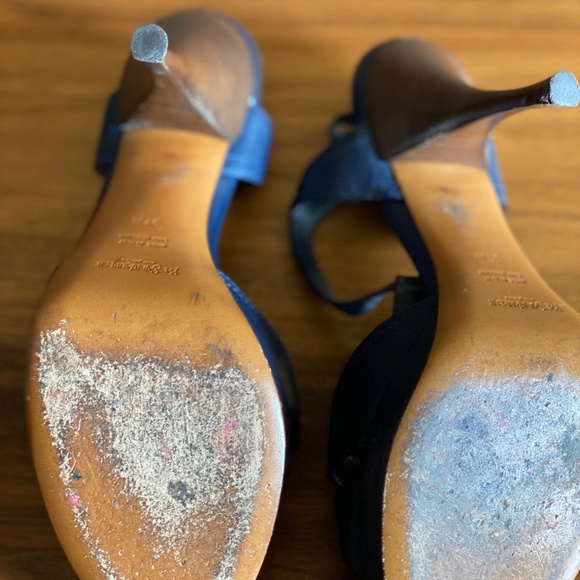 YSL Navy Sling Back Sandal's - Picture 3 of 4